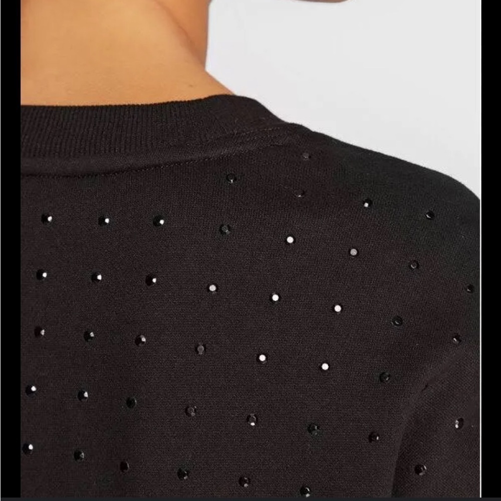 DKNY Sport Black Rhinestone Crewneck Sweatshirt XS - Picture 4 of 12